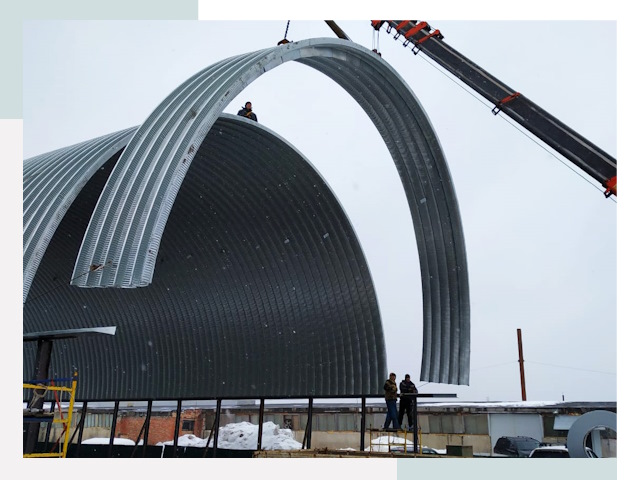 Полукруглые ангары в Аксае