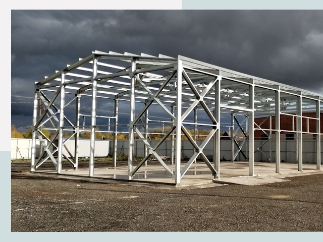 Двускатные ангары в Аксай от 609 руб. за квадрат